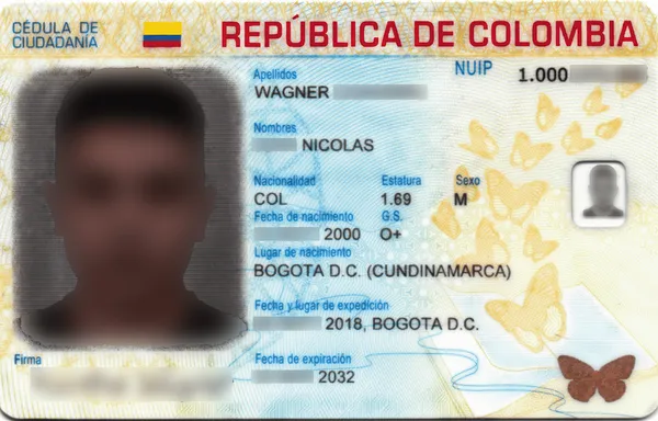 Ejemplo cédula frente